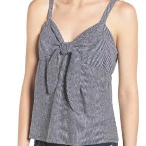 Socialite Front Tie Tank Top Stripe